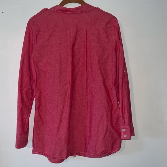 A.N.A A New Approach Pink Button Front Shirt PM Petite Cotton - Picture 3 of 8